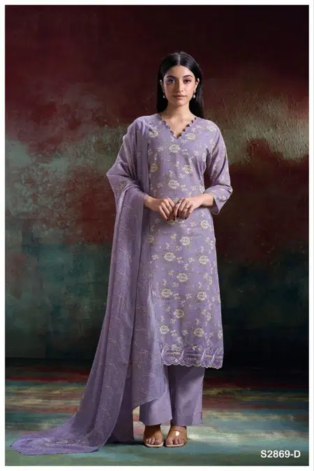 Hlaing 2869 By Ganga Pure Cotton Designer Salwar Suits Exporters In India
